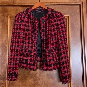 Vintage Express tweed jacket Black & red